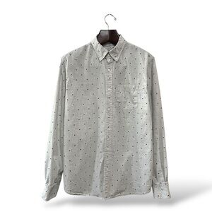 Old Navy Light Grey Geometric Button Down, Large